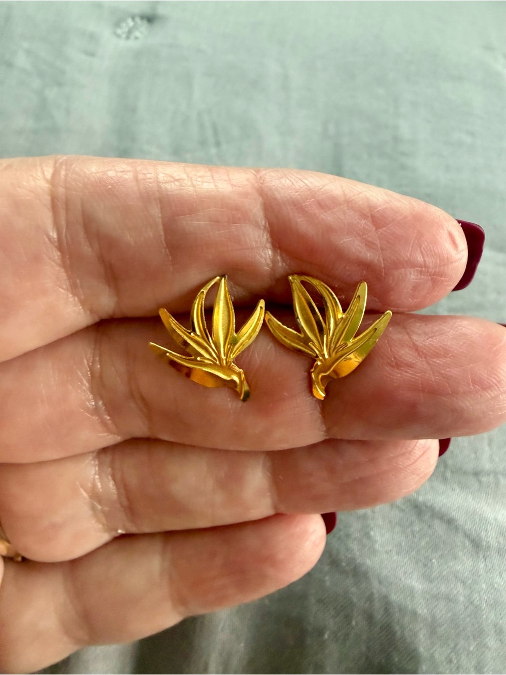 Lamo Gold Tone Floral Stud Earrings